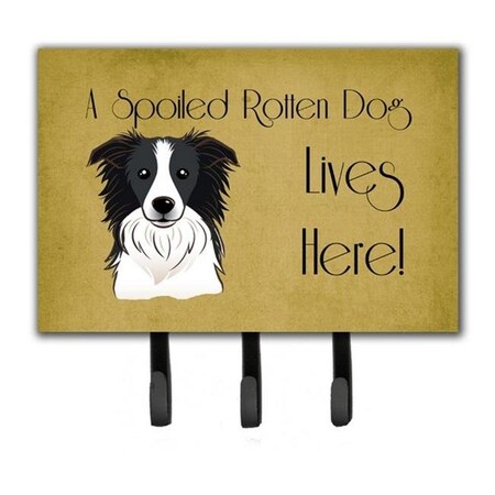 Carolines Treasures Carolines Treasures BB1489TH68 Border Collie Spoiled Dog Lives Here Leash & Key Holder BB1489TH68
